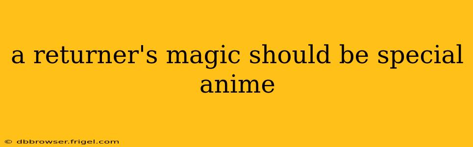 a returner's magic should be special anime