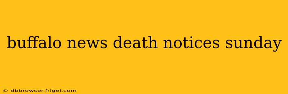 buffalo news death notices sunday