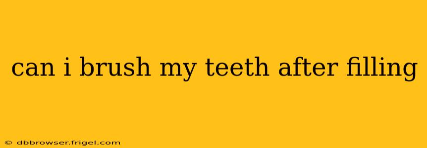 can i brush my teeth after filling