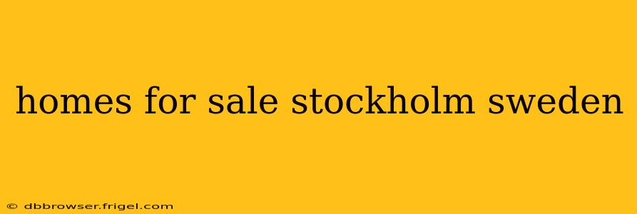 homes for sale stockholm sweden