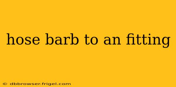 hose barb to an fitting