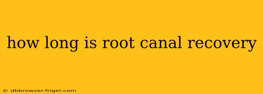 how long is root canal recovery