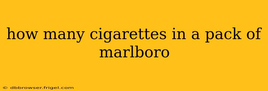 how many cigarettes in a pack of marlboro