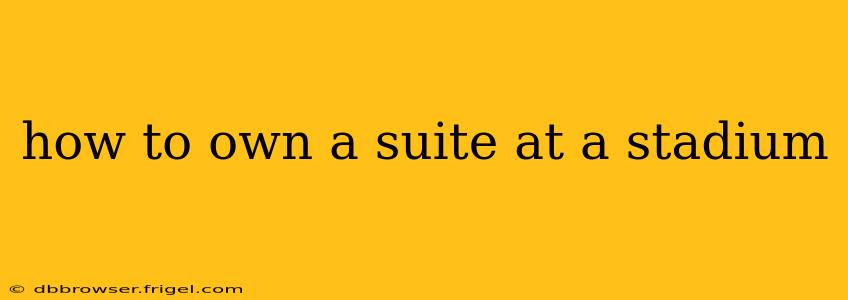 how to own a suite at a stadium