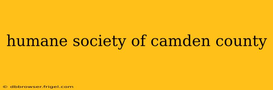 humane society of camden county
