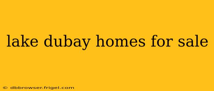 lake dubay homes for sale
