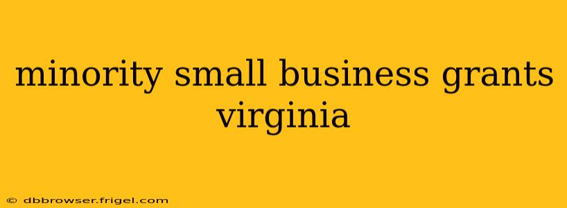 minority small business grants virginia