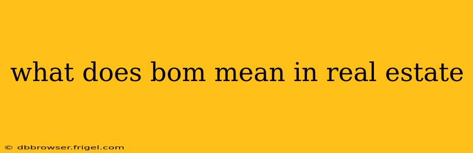 what does bom mean in real estate