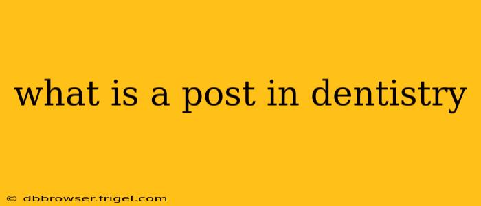 what is a post in dentistry