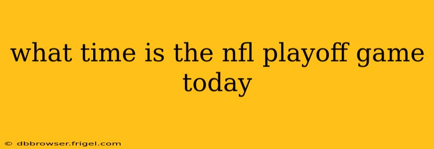 what time is the nfl playoff game today