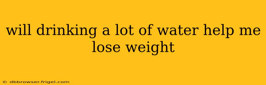 will drinking a lot of water help me lose weight